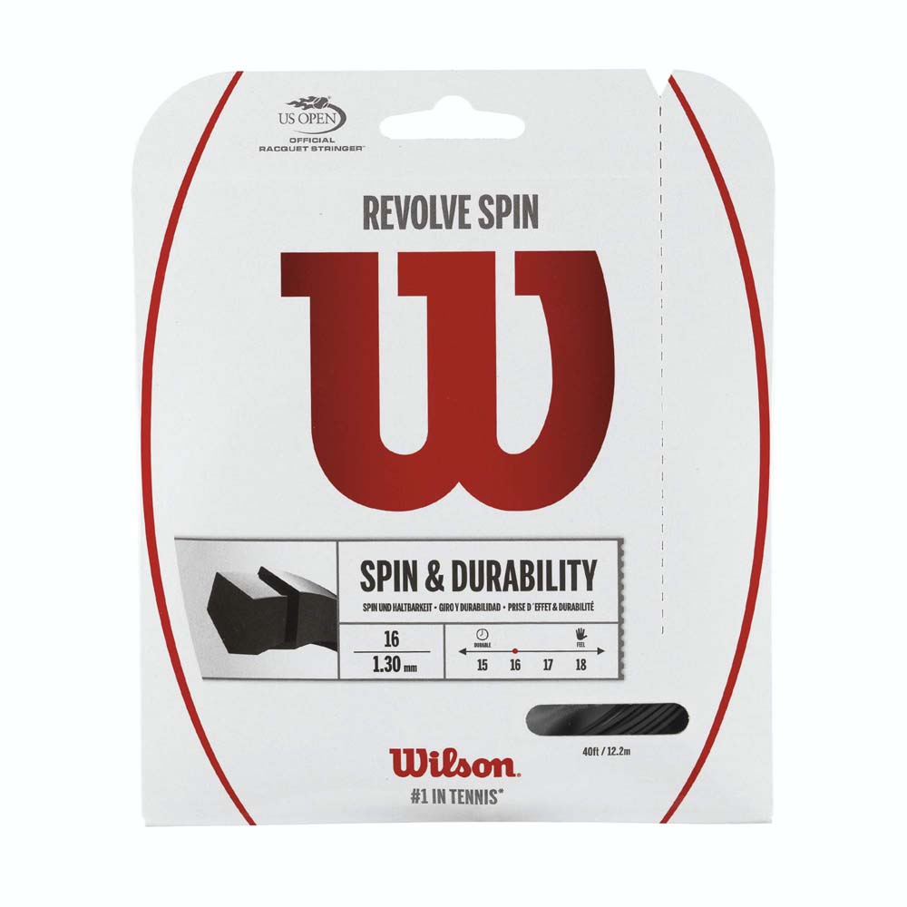 Wilson Corde Simple De Tennis Revolve Spin 12.2 M 1.25 mm Black
