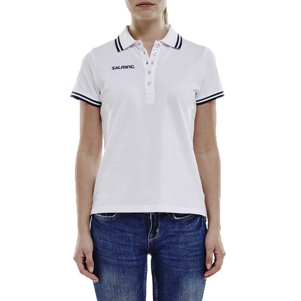 Salming Team Short Sleeve Polo Shirt Blanc XL Femme
