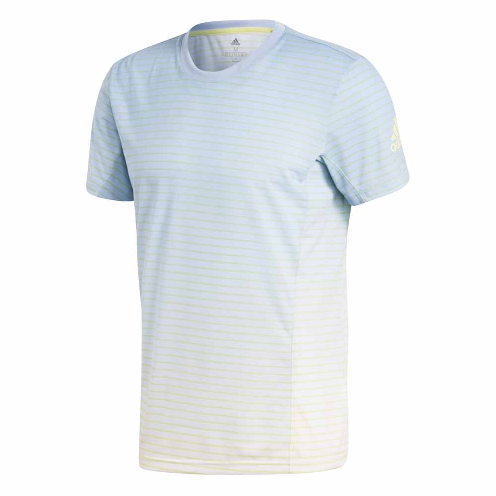 Adidas Melbourne Striped Short Sleeve T-shirt Bleu XS