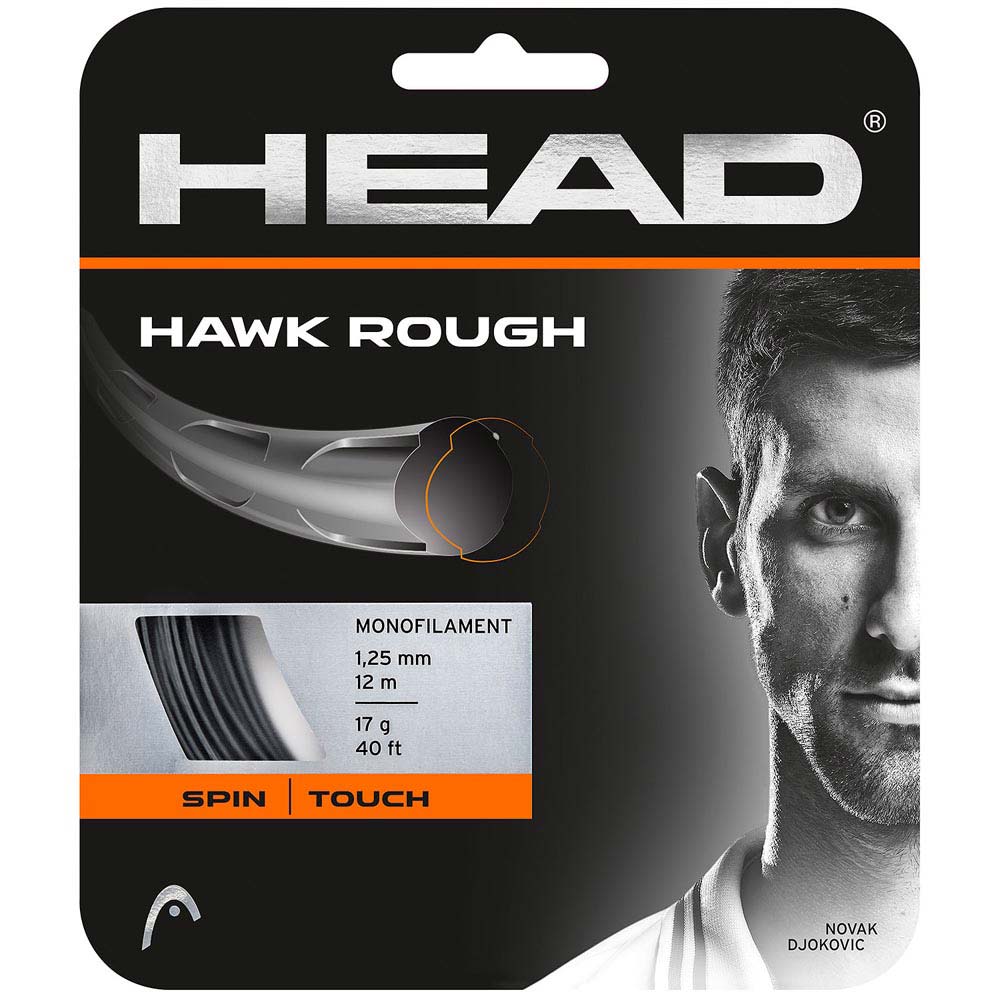 Head Racket Hawk Rough 12 M Tennis Single String Noir 1.25 mm