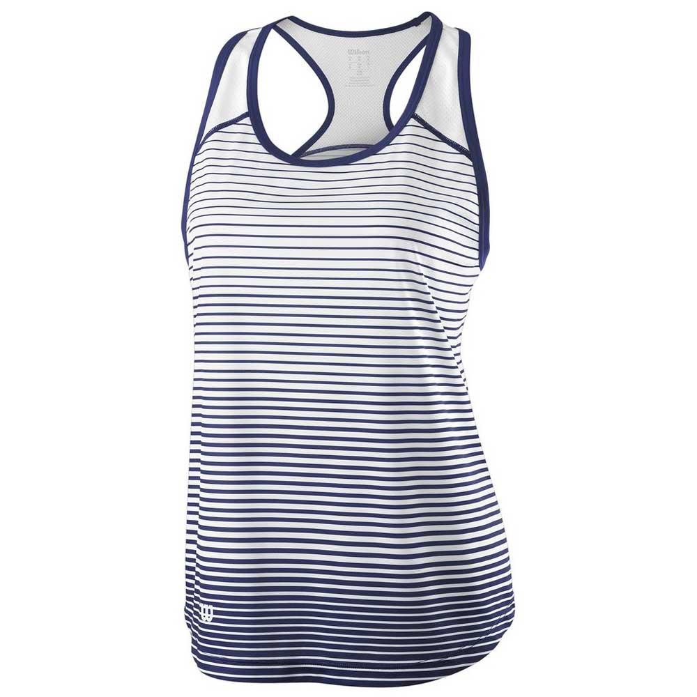 Wilson Team Striped Sleeveless T-shirt Bleu XS Femme