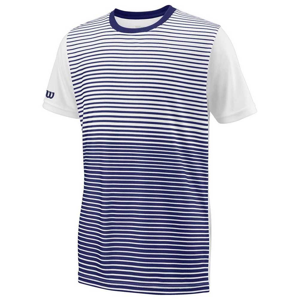 Wilson T-shirt à Manches Courtes Team Striped Crew XS Blue Depths / White