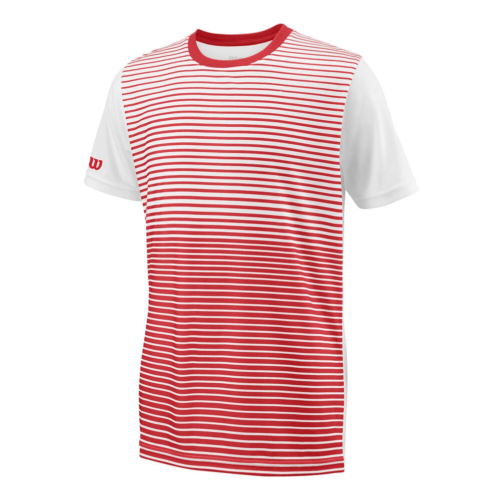 Wilson Team Striped Crew Short Sleeve T-shirt Rouge 8 Years Garçon