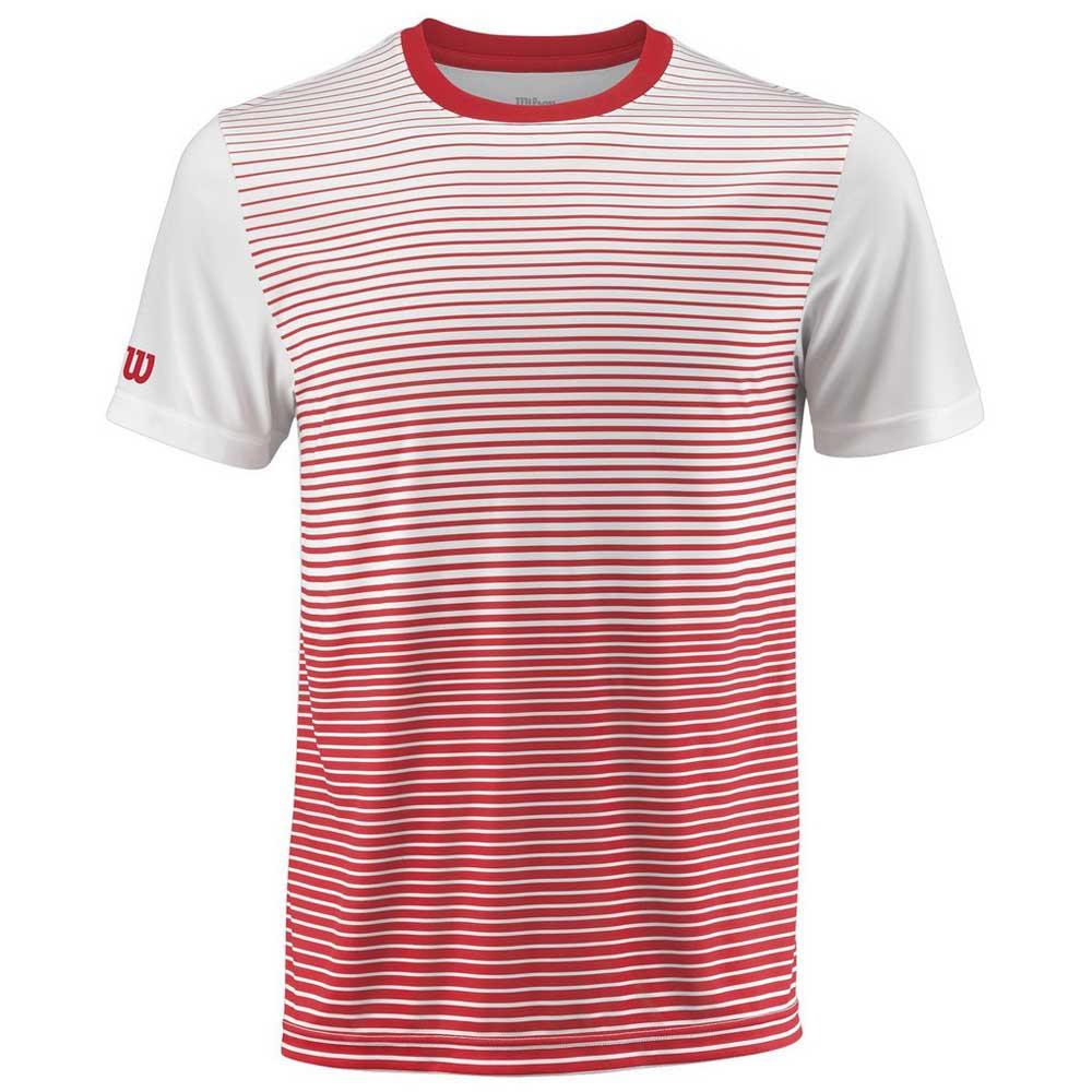 Wilson Team Striped Crew Short Sleeve T-shirt Rouge,Blanc S Homme