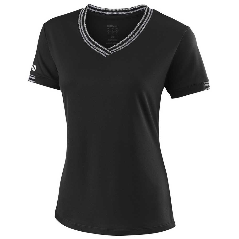 Wilson Team V Neck Short Sleeve T-shirt Noir XS Femme