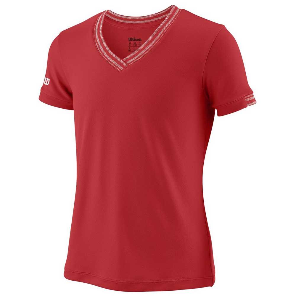 Wilson Team V Neck Short Sleeve T-shirt Rouge 12 Years Garçon