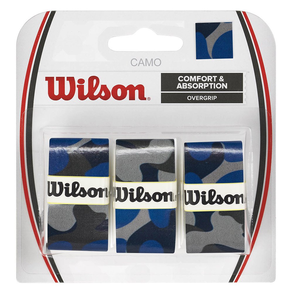 Wilson Camo Tennis Overgrip 3 Units Bleu