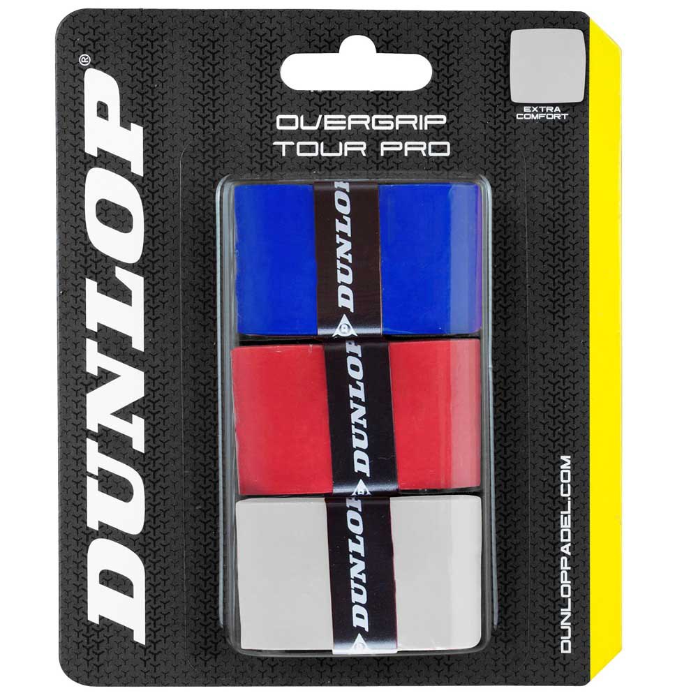 Dunlop Tour Pro Padel Overgrip 3 Units Rouge,Blanc,Bleu