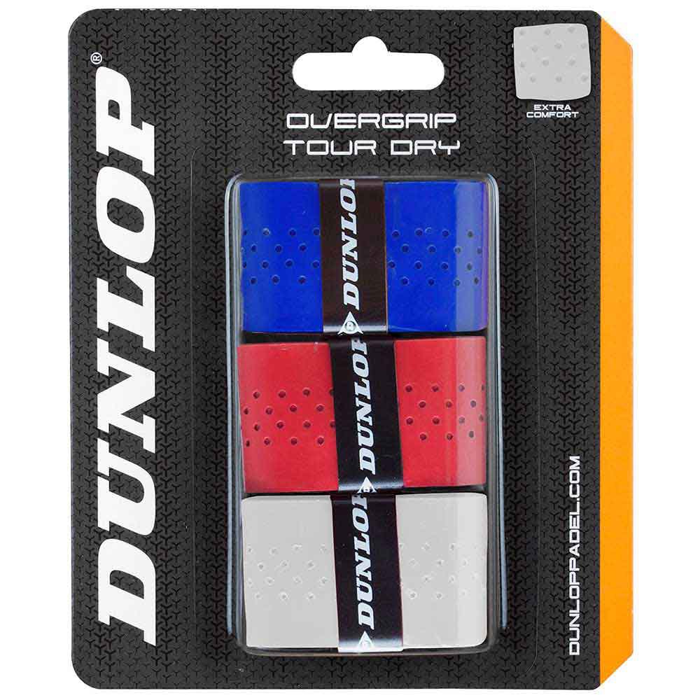 Dunlop Surgrip Padel Tour Dry 3 Unités One Size White / Red / Blue