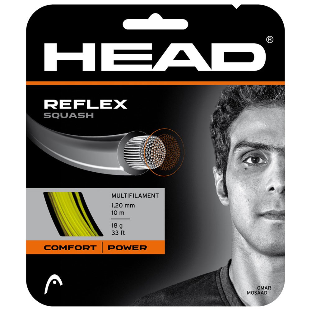Head Racket Reflex 10 M Squash Single String Jaune 1.20 mm