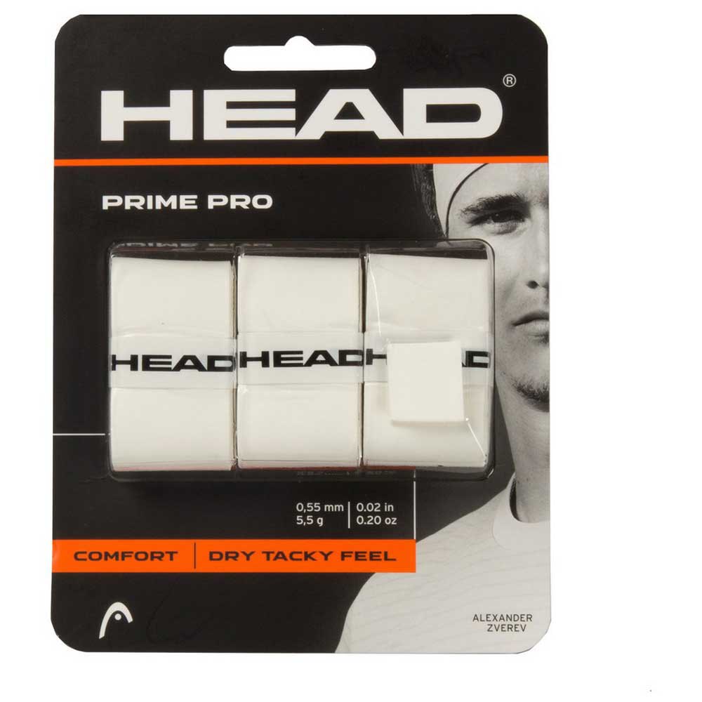 Head Racket Surgrip Tennis Prime Pro 3 Unités One Size White