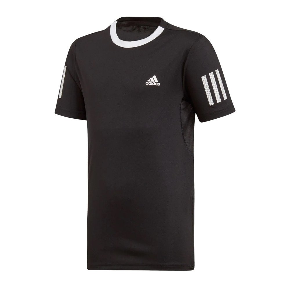 Adidas Club 3 Stripes Short Sleeve T-shirt Noir 15-16 Years Garçon