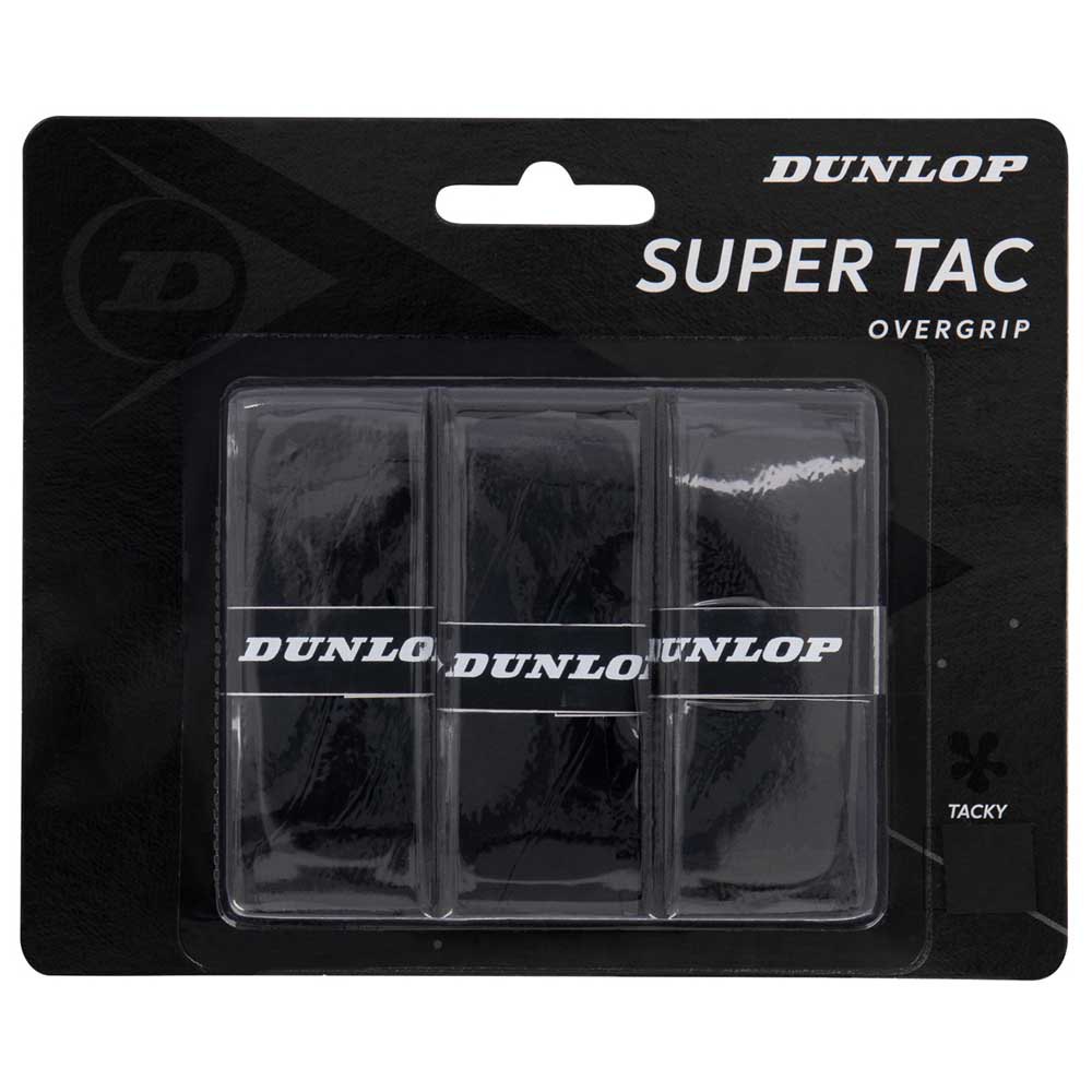 Dunlop Super Tac Tennis Overgrip 3 Units Noir