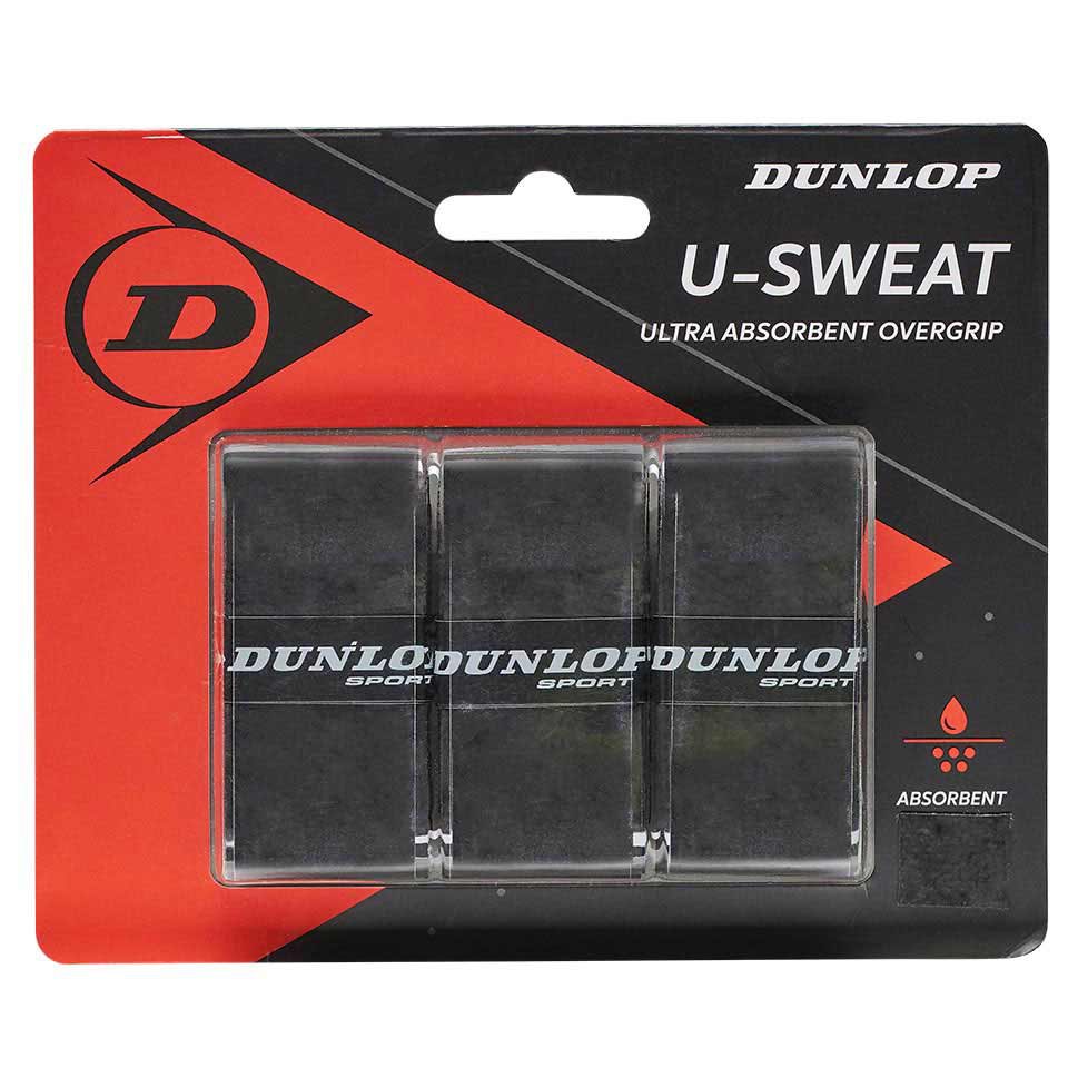 Dunlop U-sweat Tennis Overgrip 3 Units Noir