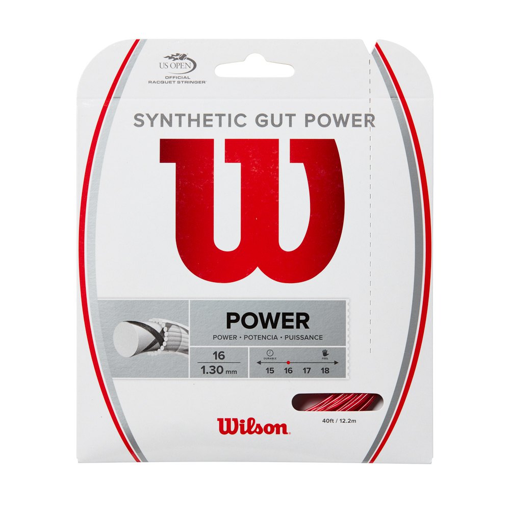 Wilson Corde Simple De Tennis Synthetic Gut Power 12.2 M 1.30 mm Red