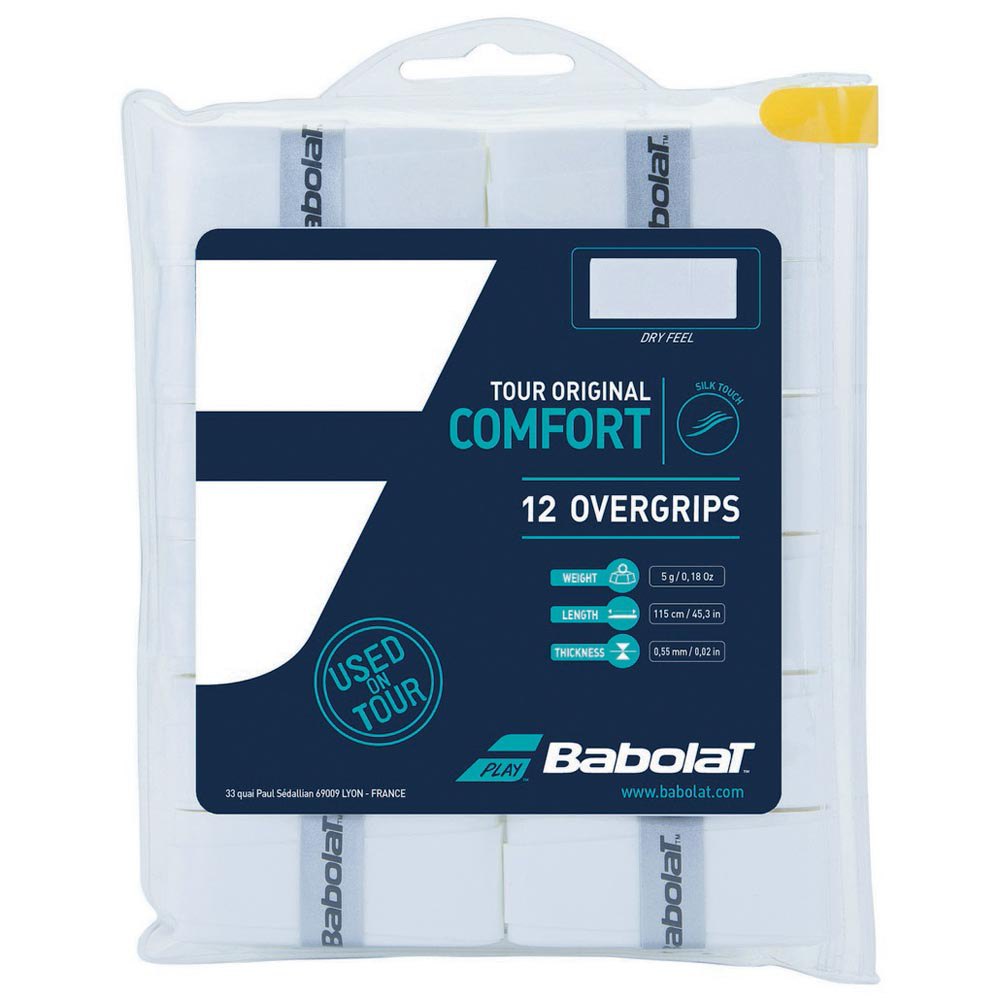 Babolat Tour Original Tennis Overgrip 12 Units Blanc