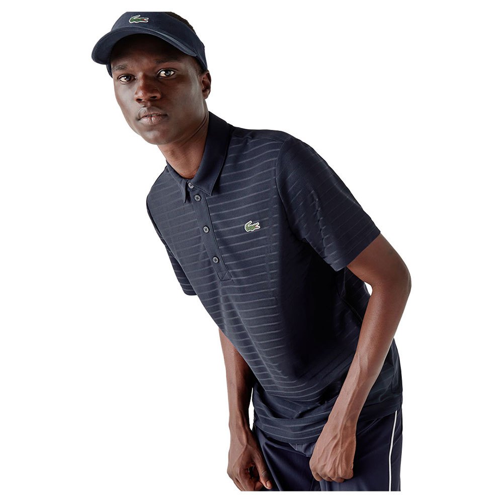 Lacoste Sport Textured Breathable Golf Short Sleeve Polo Shirt Bleu S