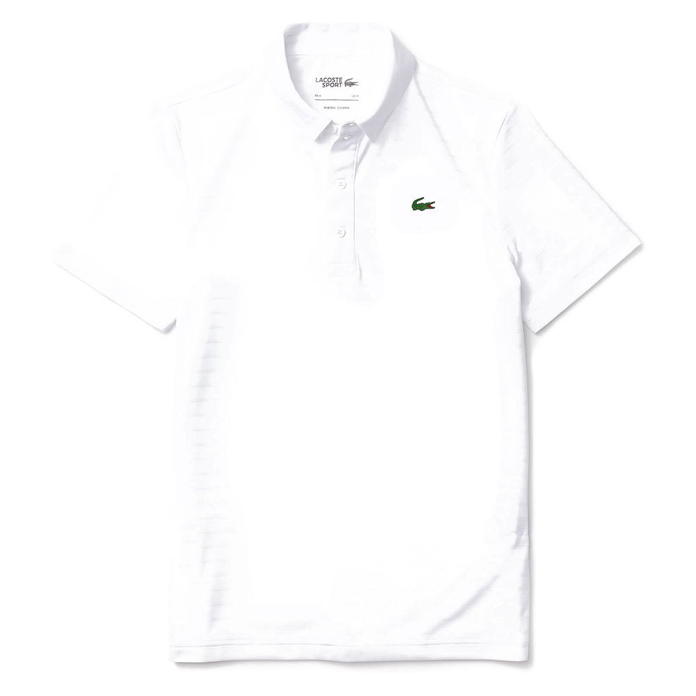 Lacoste Sport Textured Breathable Short Sleeve Polo Shirt Blanc XS