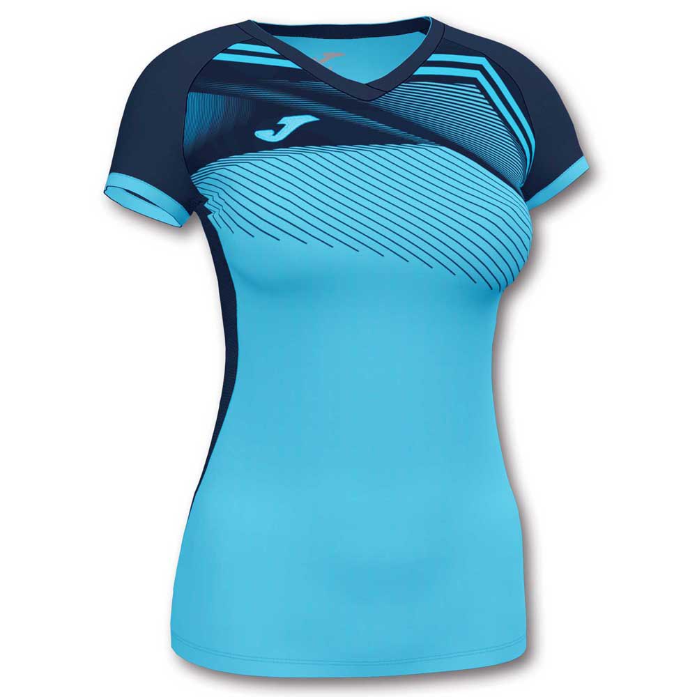 Joma T-shirt à Manches Courtes Supernova Ii 11-12 Years Fluor Turquoise / Dark Navy