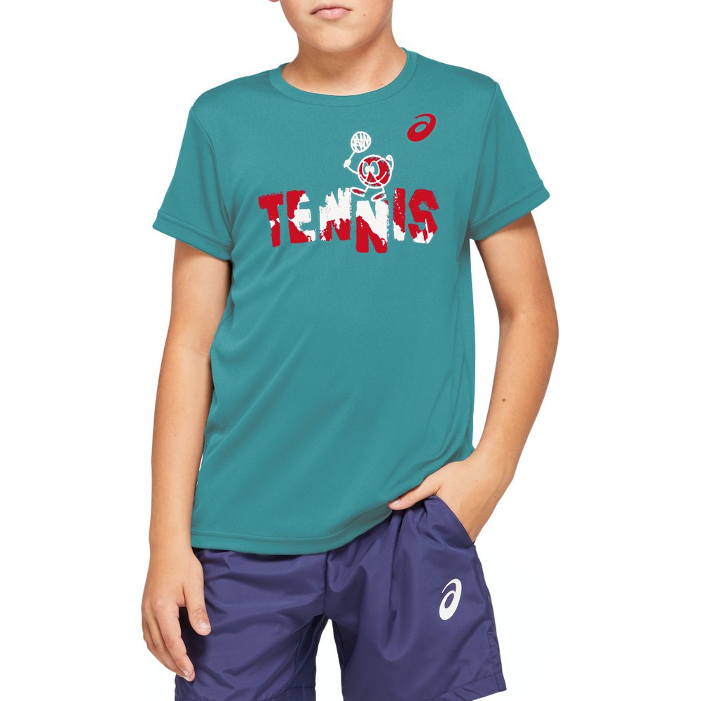 Asics Tennis Graphic Short Sleeve T-shirt Vert 5-6 Years