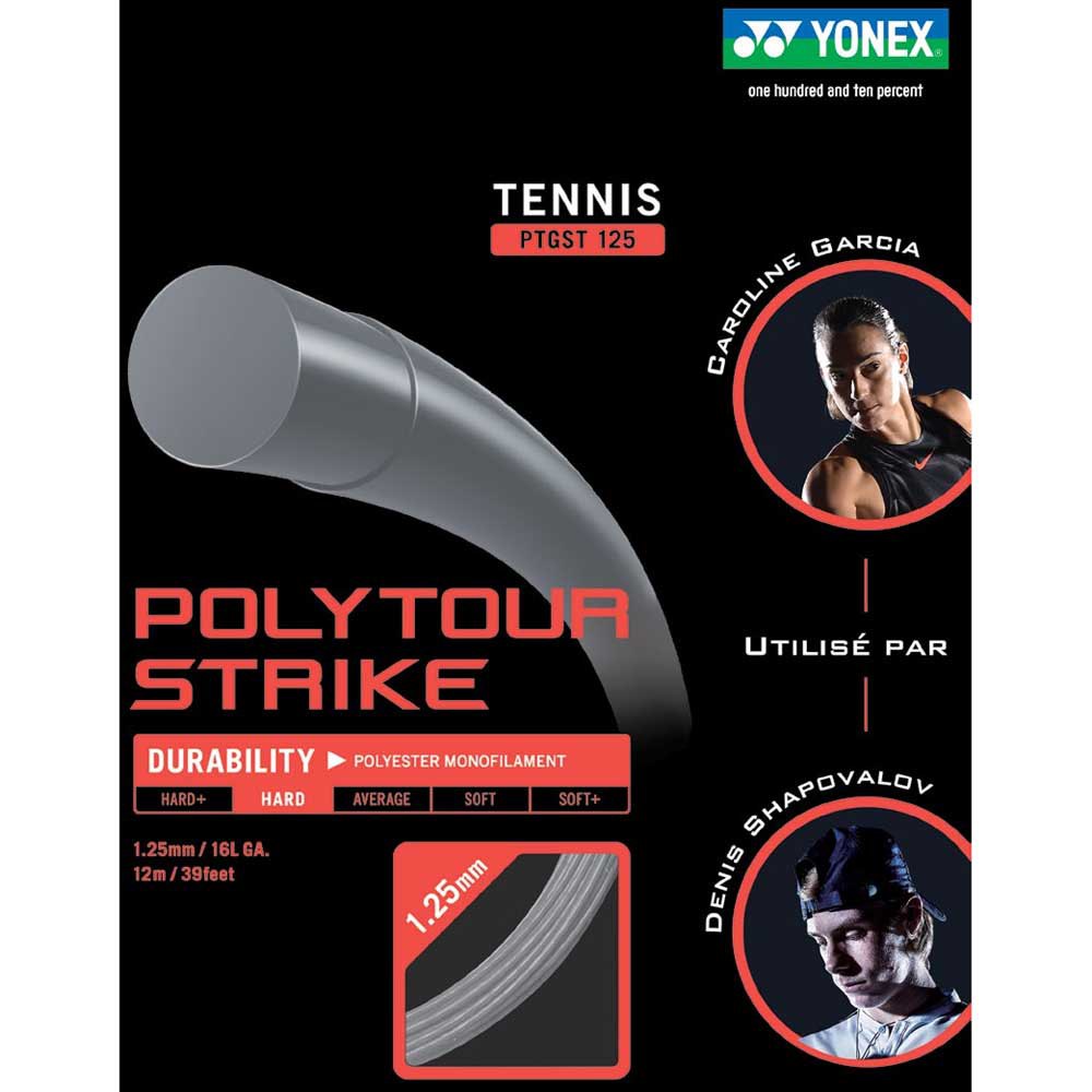 Yonex Polytour Strike 12 M Tennis Single String Gris 1.25 mm
