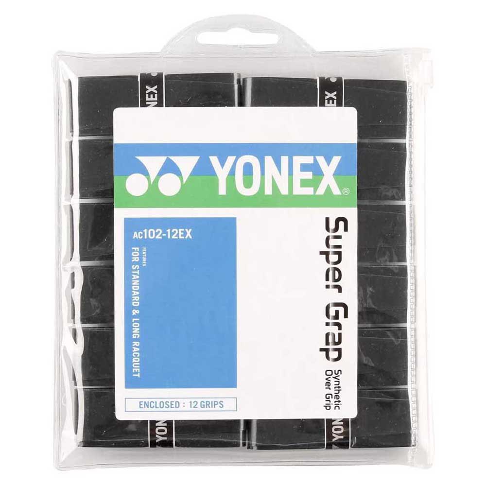 Yonex Super Grap Ac102ex Tennis Overgrip 12 Units Noir
