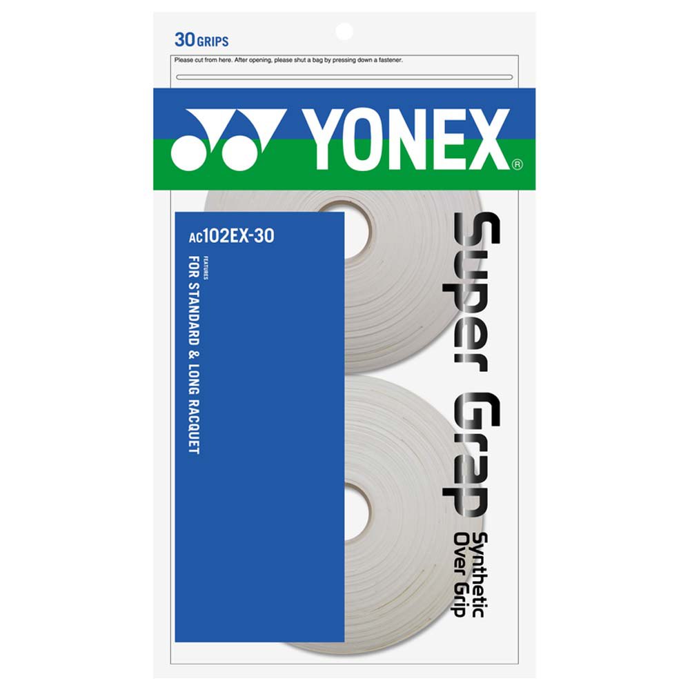 Yonex Surgrip Tennis Super Grap Ac102ex 30 Unités One Size White