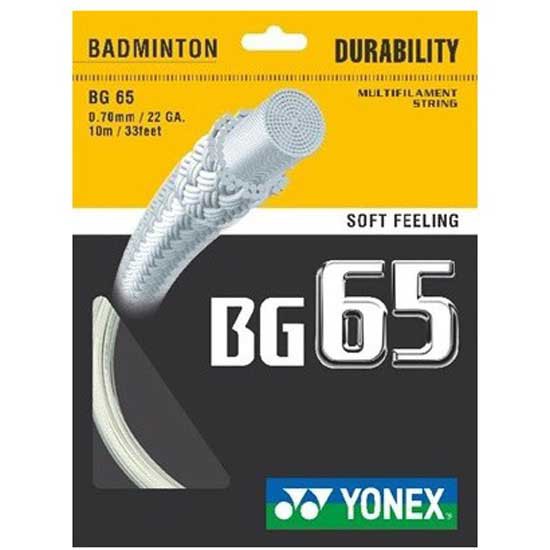 Yonex Bg 65 10 M Badminton Single String Gris 0.70 mm