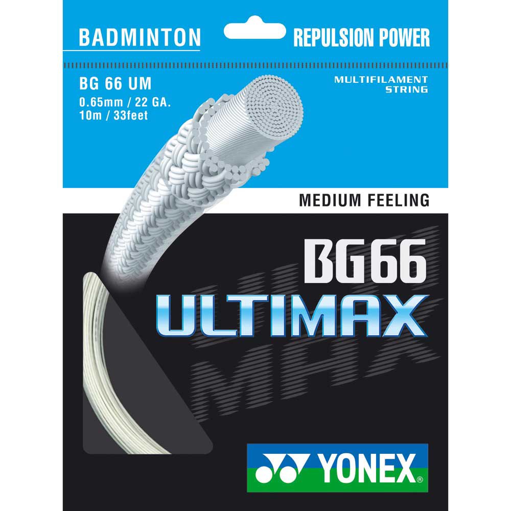 Yonex Bg 66 Ultimax 10 M Badminton Single String Gris 0.65 mm