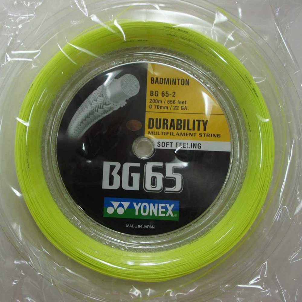 Yonex Bg 65 200 M Badminton Reel String Jaune 0.70 mm