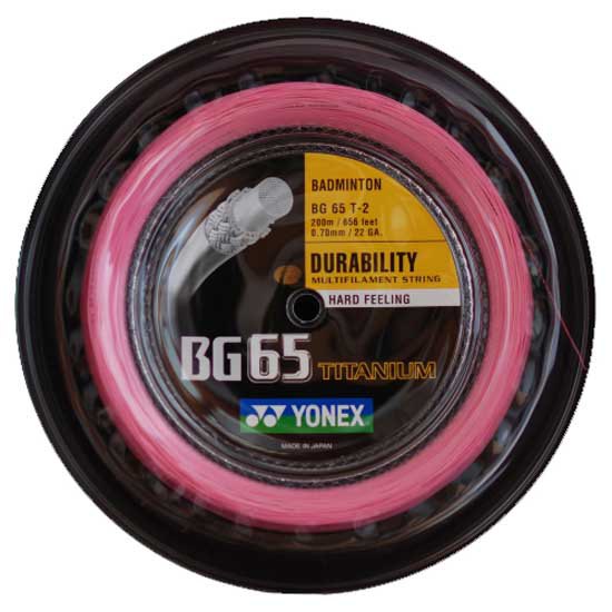 Yonex Corde De Bobine De Badminton Bg 65 Titanium 200 M 0.70 mm Pink