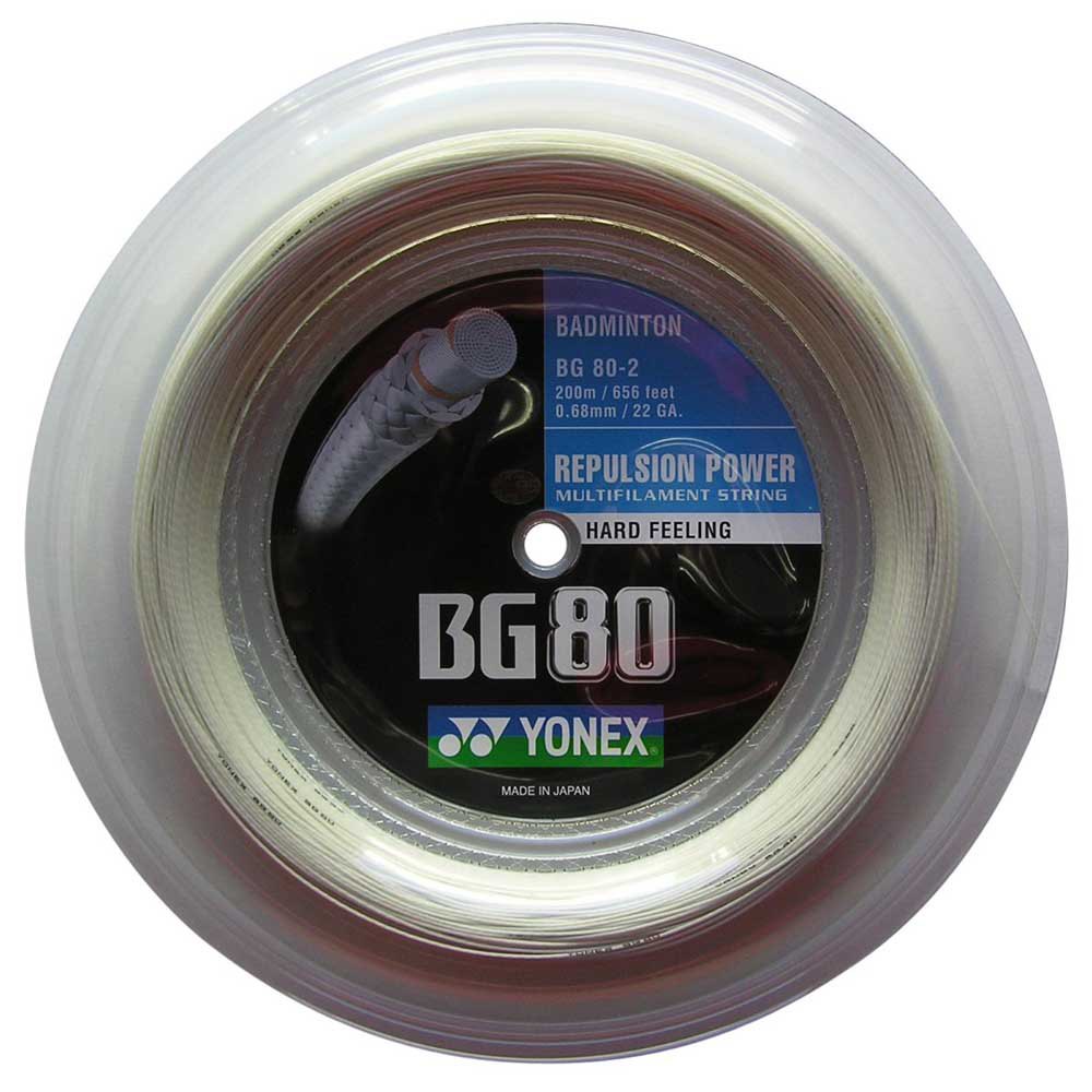 Yonex Bg 80 200 M Badminton Reel String Blanc 0.68 mm