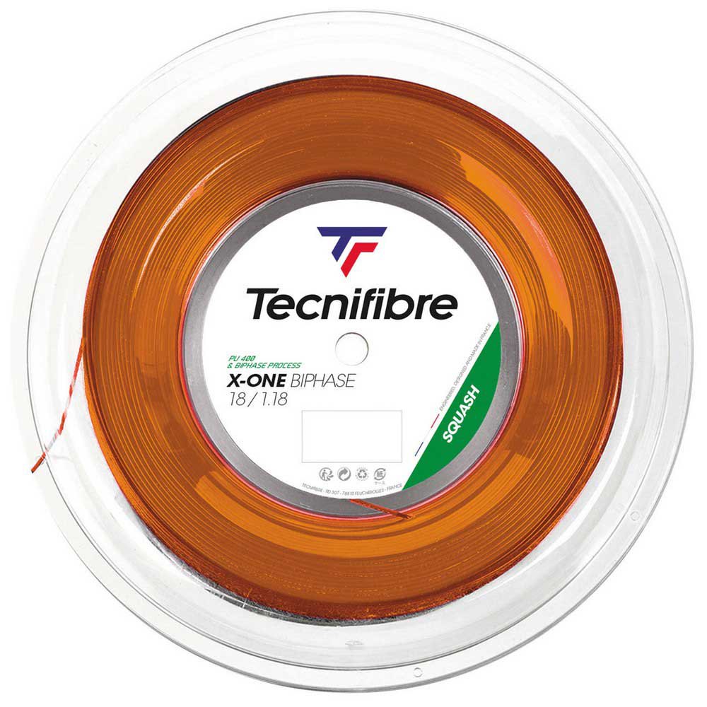 Tecnifibre Corde De Bobine De Squash X-one Biphase 200 M 1.18 mm Orange