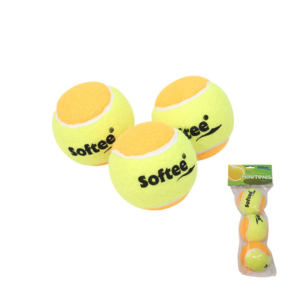 Softee Balles Tennis Mini Tennis 3 Balls Yellow / Orange