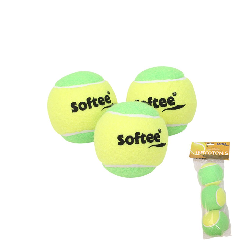 Softee Balles Tennis Intro Tennis 3 Balls Yellow / Green