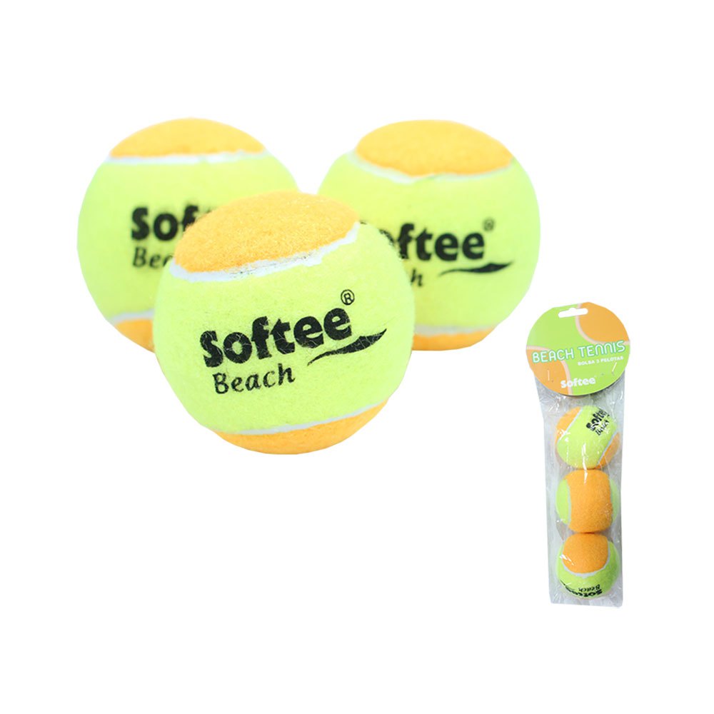 Softee Balles Tennis Beach Tennis 3 Balls Yellow / Orange