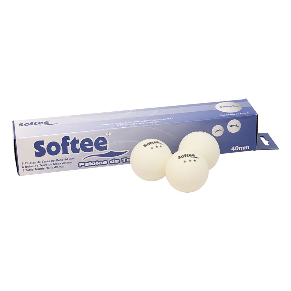 Softee Table Tennis 40 Mm Table Tennis Balls Blanc 6 Balls