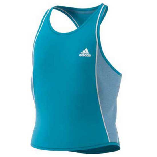 Adidas Badminton T-shirt Sans Manches Pop Up 140 cm Hazy Blue / White