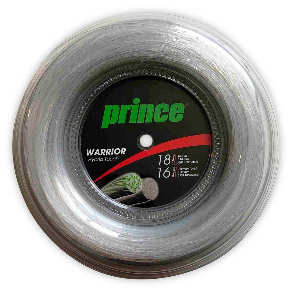 Prince Warrior Hybrid Touch 200 M Tennis Reel String Argenté 1.18 mm / 1.30 mm