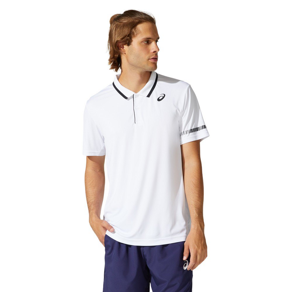 Asics Court Short Sleeve Polo Shirt Blanc XL Homme
