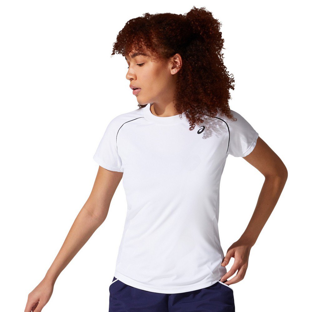 Asics Court Piping Short Sleeve T-shirt Blanc XL Femme