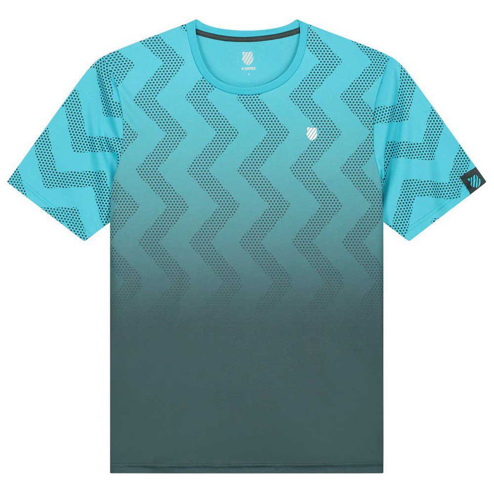K-swiss Hypercourt Print Short Sleeve T-shirt Bleu S