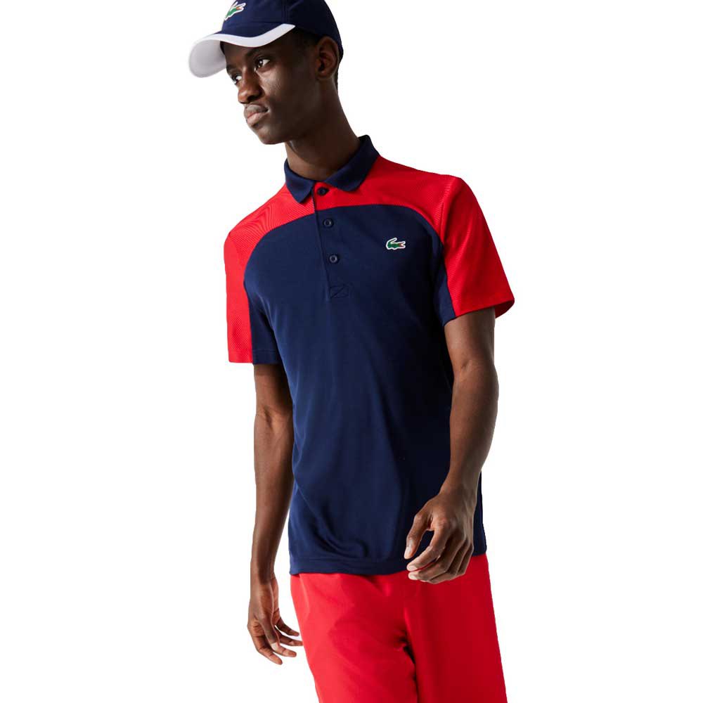 Lacoste Sport Breathable Colorblock Short Sleeve Polo Shirt Bleu S Homme