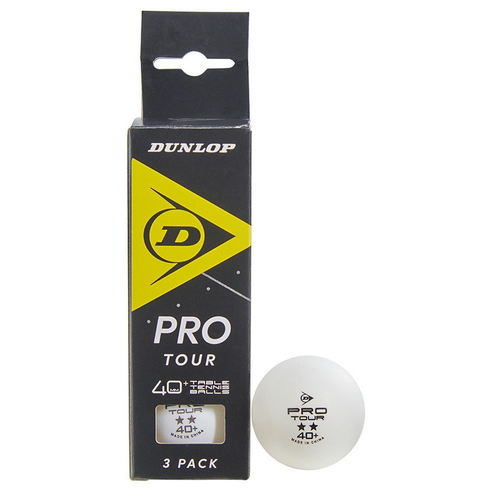 Dunlop Pro Tour 40+ Mm Table Tennis Balls Blanc 3 Balls