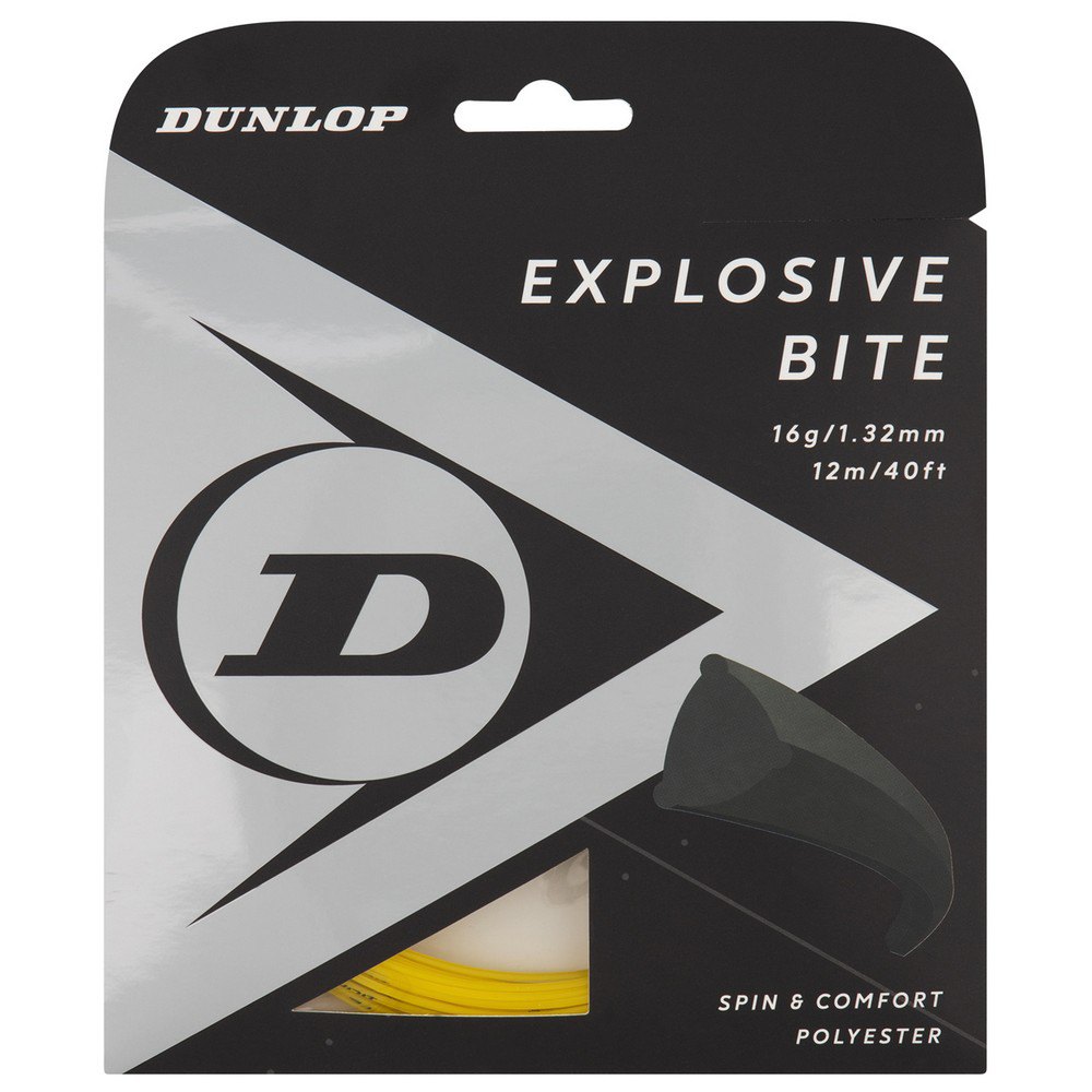 Dunlop Corde Simple De Tennis Explosive Bite Polyester 12 M 1.32 mm Yellow