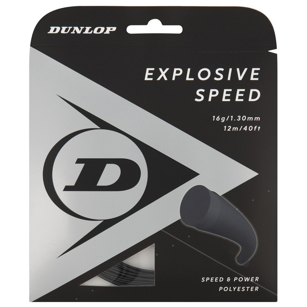 Dunlop Corde Simple De Tennis Explosive Speed Polyester 12 M 1.30 mm Black