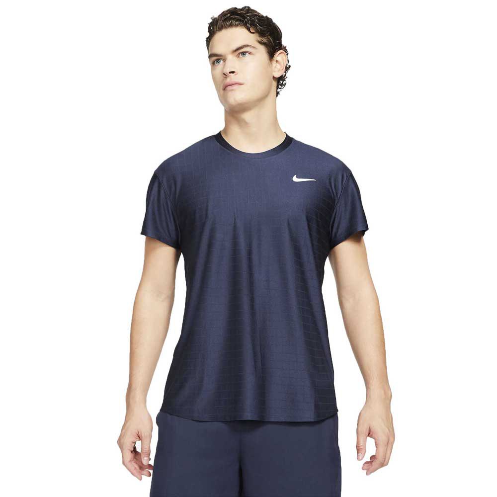 Nike Court Dri Fit Advantage Short Sleeve T-shirt Bleu S Homme