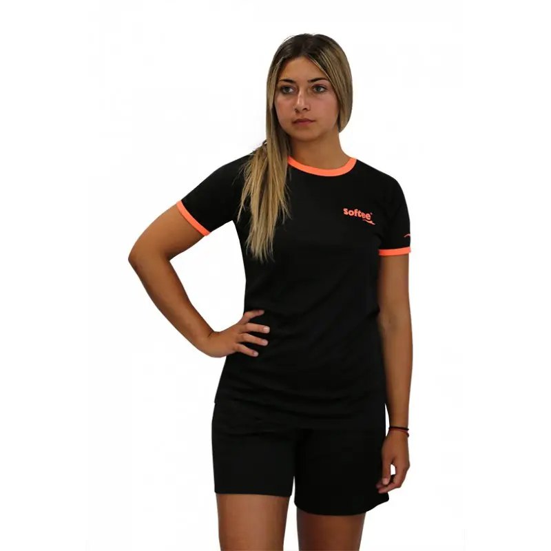 Softee T-shirt à Manches Courtes Galaxy XS Black / Coral Fluor