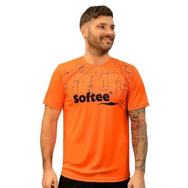 Softee T-shirt à Manches Courtes Sensation XL Orange Fluor / Black