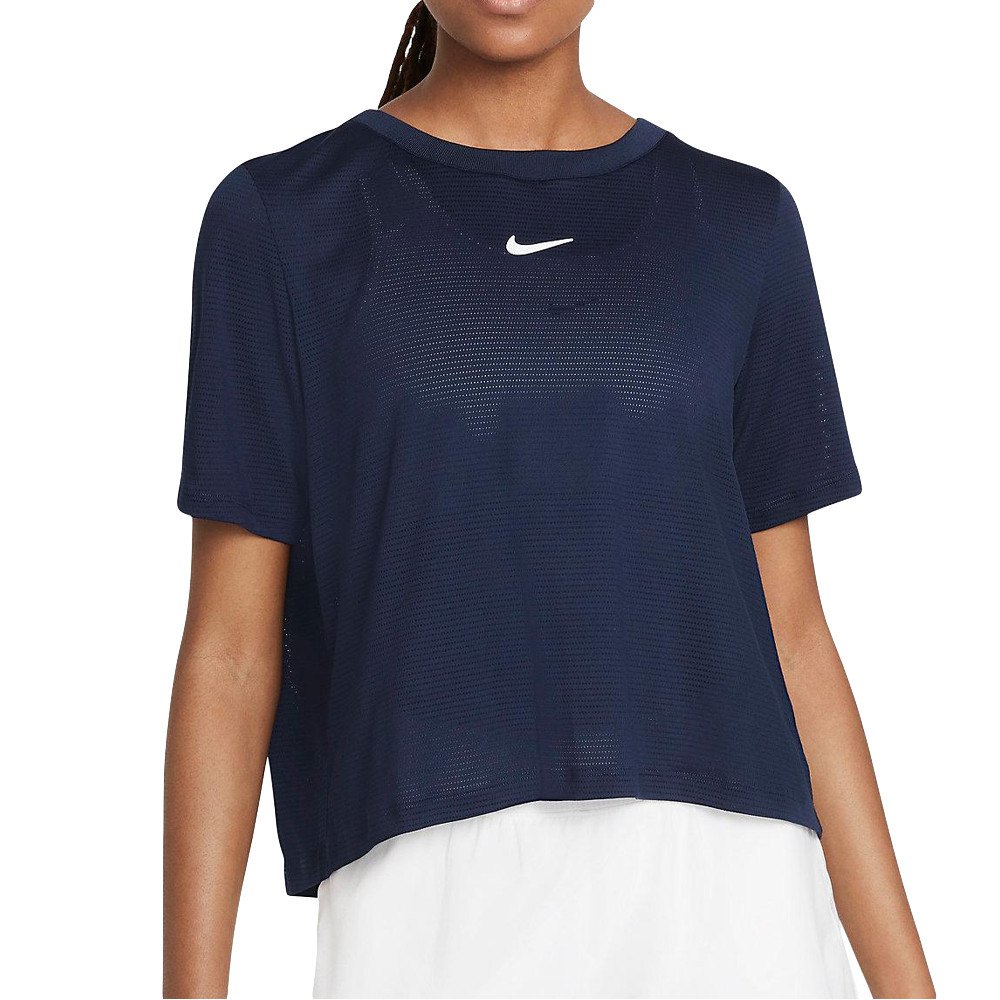 Nike Court Advantage Short Sleeve T-shirt Bleu M Femme
